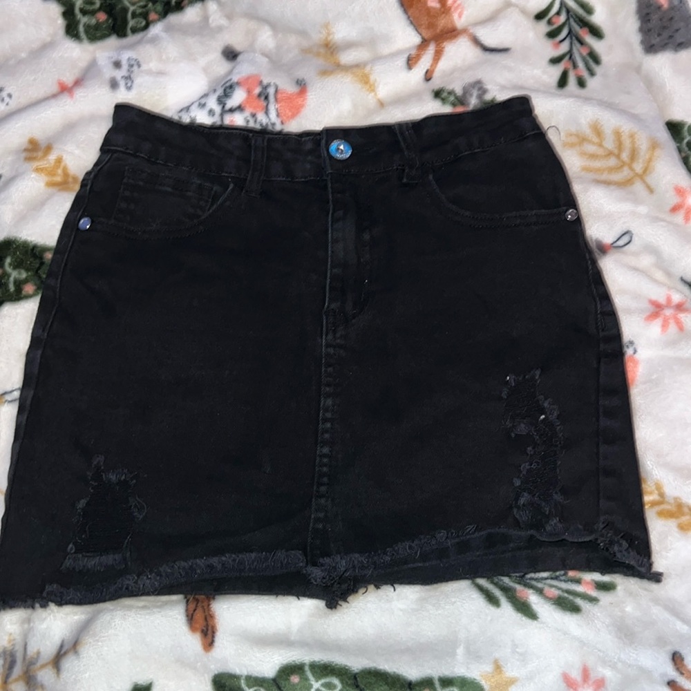 Black jean skirt